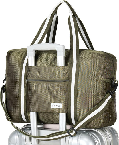 Foldable Tote Bag for Travel Expandable Lightweight Carry On Luggage 22L Packable Duffle Bag for Traveling