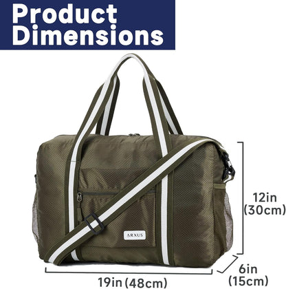 Foldable Tote Bag for Travel Expandable Lightweight Carry On Luggage 22L Packable Duffle Bag for Traveling