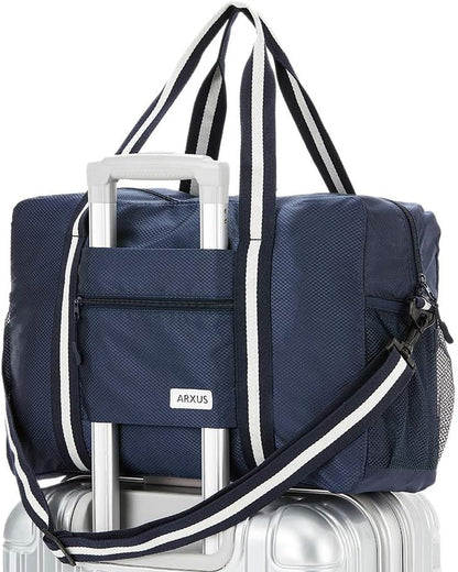 Foldable Tote Bag for Travel Expandable Lightweight Carry On Luggage 22L Packable Duffle Bag for Traveling