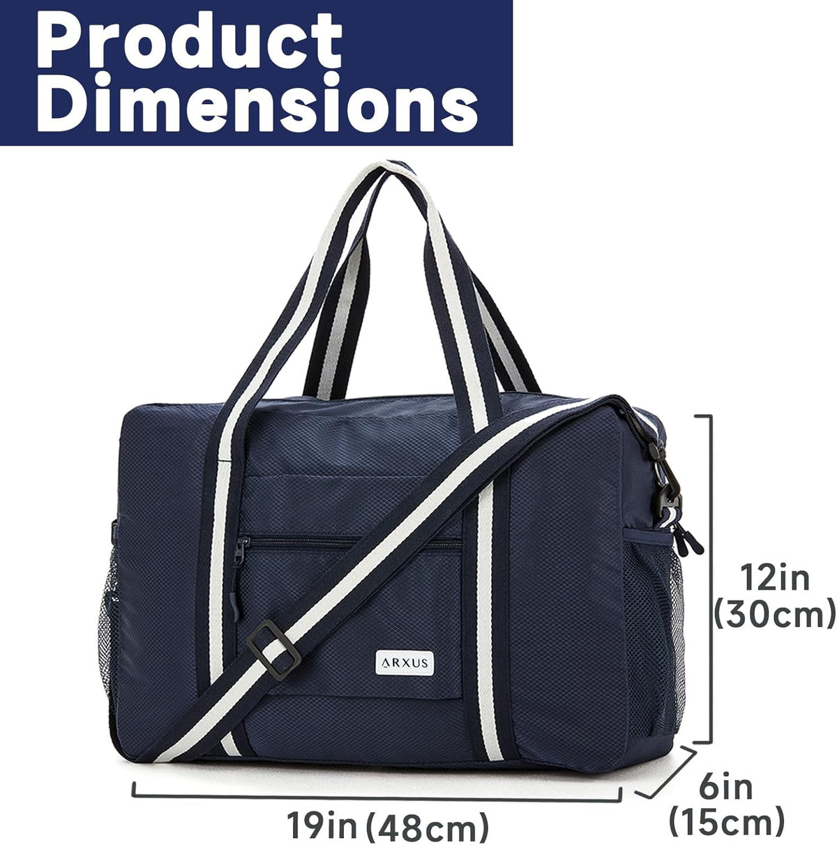 Foldable Tote Bag for Travel Expandable Lightweight Carry On Luggage 22L Packable Duffle Bag for Traveling