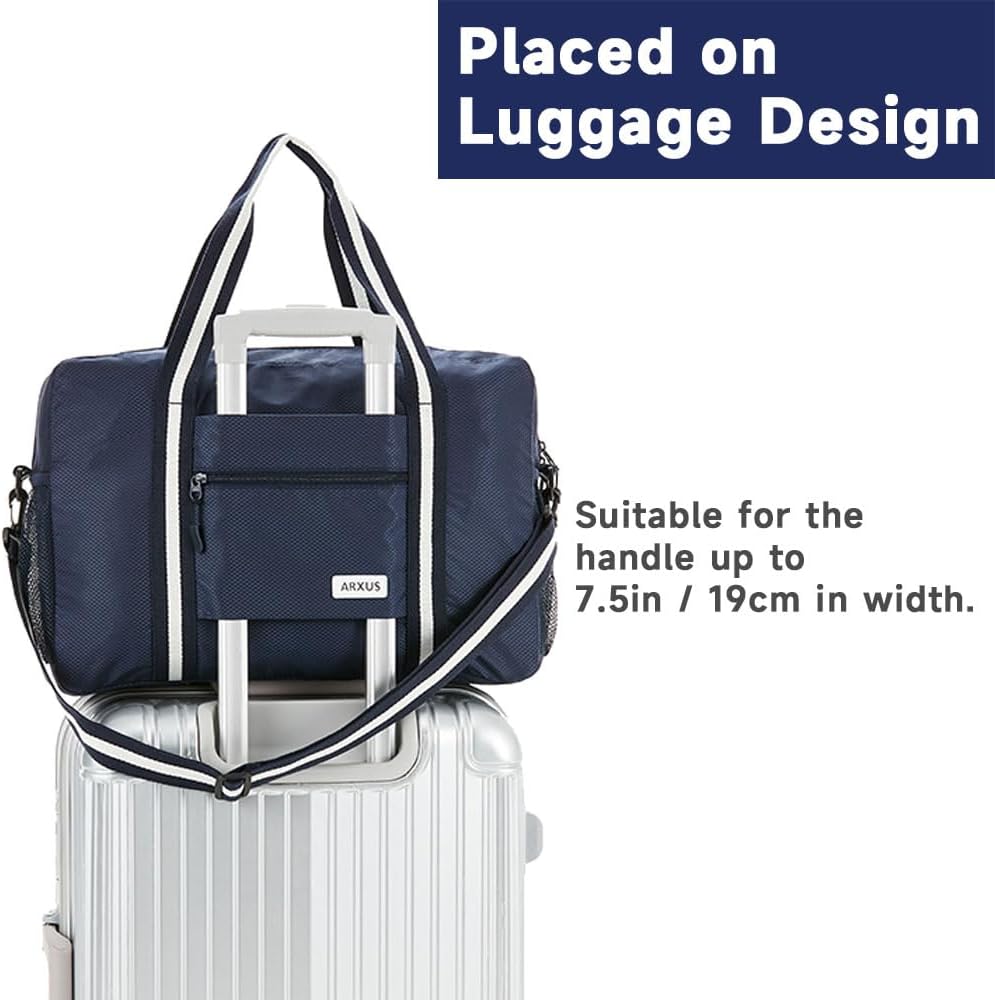 Foldable Tote Bag for Travel Expandable Lightweight Carry On Luggage 22L Packable Duffle Bag for Traveling