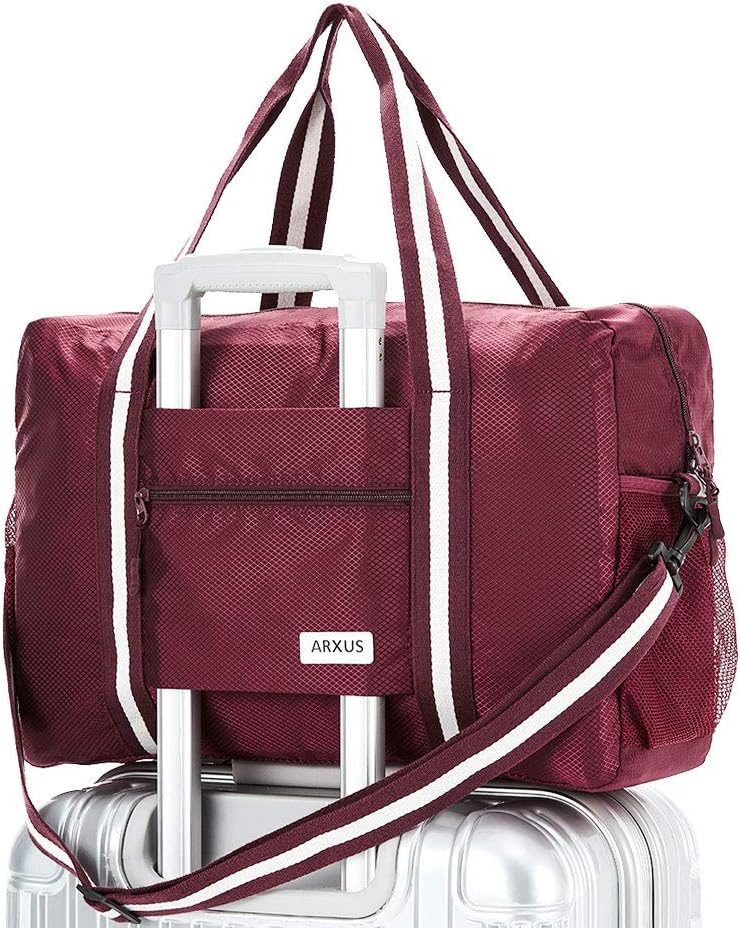 Foldable Tote Bag for Travel Expandable Lightweight Carry On Luggage 22L Packable Duffle Bag for Traveling