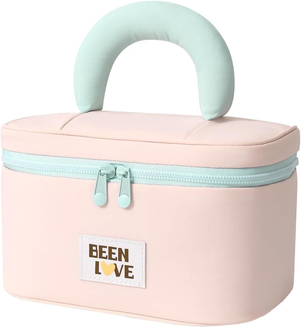 Travel Makeup Bag Large Toiletry Bag Cosmetic Bags for Women Girls Makeup Organizer Bag Pouch with Compartments for Traveling, Pink
