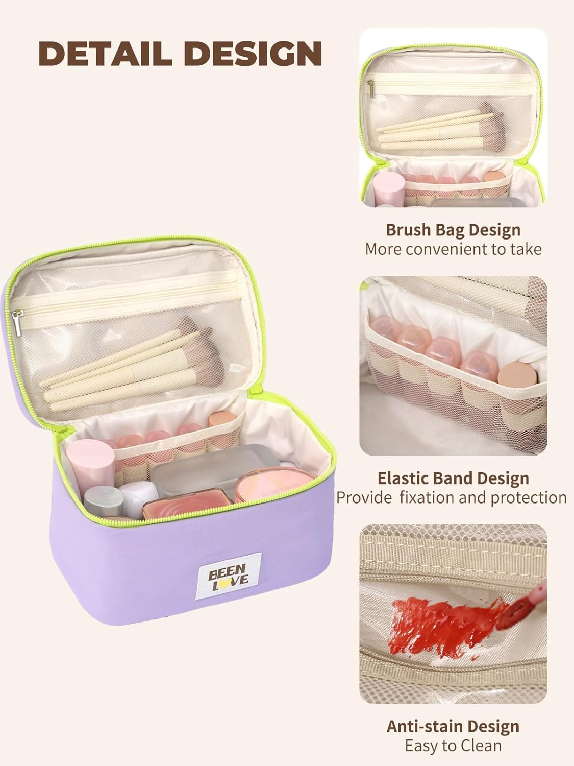 Travel Makeup Bag Large Toiletry Bag Cosmetic Bags for Women Girls Makeup Organizer Bag Pouch with Compartments for Traveling, Pink