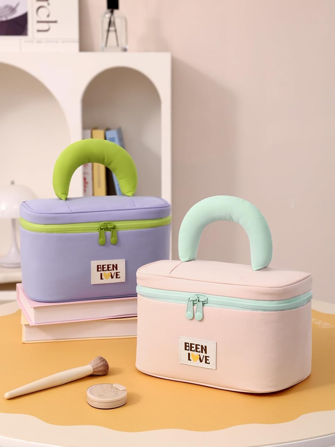 Travel Makeup Bag Large Toiletry Bag Cosmetic Bags for Women Girls Makeup Organizer Bag Pouch with Compartments for Traveling, Pink
