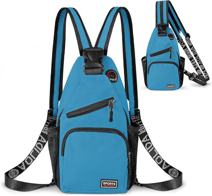 Crossbody Backpack Convertible Sling Bag for Women Men with Adjustable Strap Small Casual Daypack for Hiking Traveling (Large, 13-Inch, Blue)