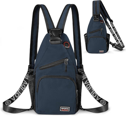Crossbody Backpack Convertible Sling Bag for Women Men with Adjustable Strap Small Casual Daypack for Hiking Traveling (Large, 13-Inch, Blue)