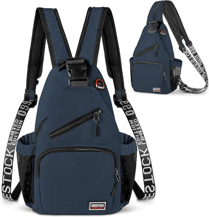 Crossbody Backpack Convertible Sling Bag for Women Men with Adjustable Strap Small Casual Daypack for Hiking Traveling (Large, 13-Inch, Blue)