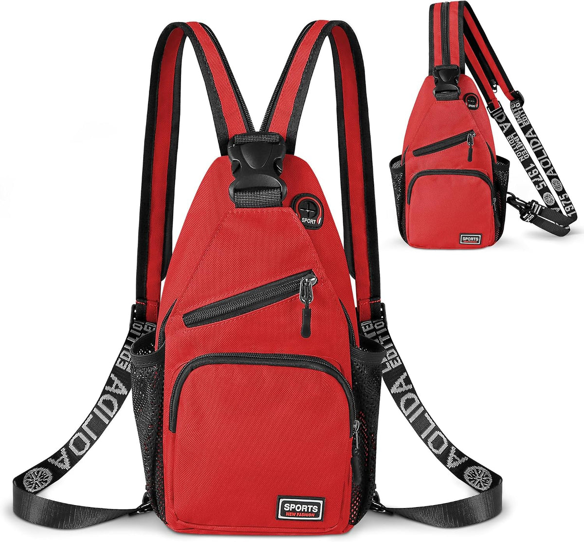 Crossbody Backpack Convertible Sling Bag for Women Men with Adjustable Strap Small Casual Daypack for Hiking Traveling (Large, 13-Inch, Blue)