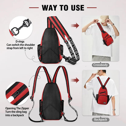 Crossbody Backpack Convertible Sling Bag for Women Men with Adjustable Strap Small Casual Daypack for Hiking Traveling (Large, 13-Inch, Blue)