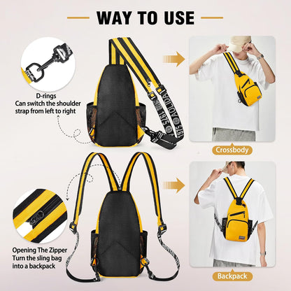 Crossbody Backpack Convertible Sling Bag for Women Men with Adjustable Strap Small Casual Daypack for Hiking Traveling (Large, 13-Inch, Blue)