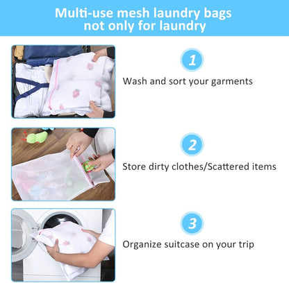 Mesh Laundry Bags for Delicates Durable Protective Wash Bags | Travel Storage Bags for Intimates Lingerie, 7PCS (1XXL, 1XL,1L,1M,1S,2 bra bags)