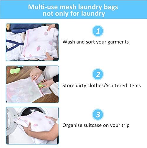 Mesh Laundry Bags for Delicates Durable Protective Wash Bags | Travel Storage Bags for Intimates Lingerie, 7PCS (1XXL, 1XL,1L,1M,1S,2 bra bags)