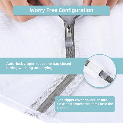 Mesh Laundry Bags for Delicates Durable Protective Wash Bags | Travel Storage Bags for Intimates Lingerie, 7PCS (1XXL, 1XL,1L,1M,1S,2 bra bags)