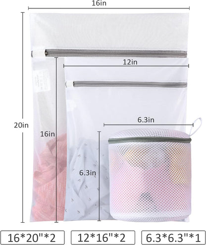 Mesh Laundry Bags for Delicates Durable Protective Wash Bags | Travel Storage Bags for Intimates Lingerie, 7PCS (1XXL, 1XL,1L,1M,1S,2 bra bags)