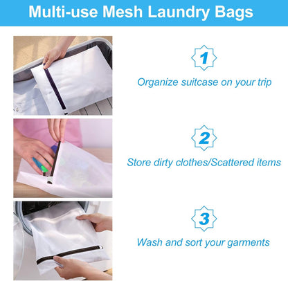 Mesh Laundry Bags for Delicates Durable Protective Wash Bags | Travel Storage Bags for Intimates Lingerie, 7PCS (1XXL, 1XL,1L,1M,1S,2 bra bags)