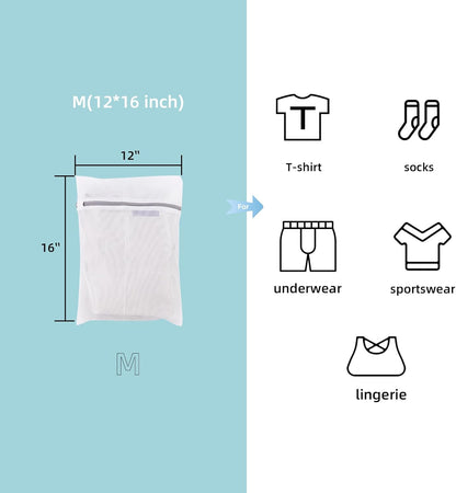 Mesh Laundry Bags for Delicates Durable Protective Wash Bags | Travel Storage Bags for Intimates Lingerie, 7PCS (1XXL, 1XL,1L,1M,1S,2 bra bags)