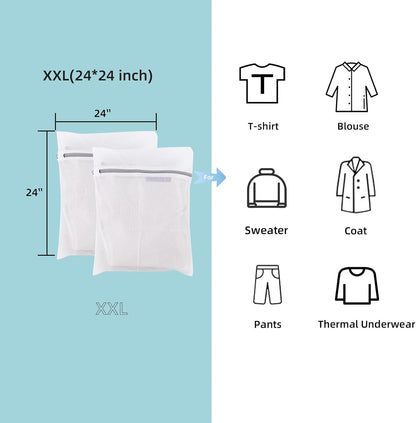Mesh Laundry Bags for Delicates Durable Protective Wash Bags | Travel Storage Bags for Intimates Lingerie, 7PCS (1XXL, 1XL,1L,1M,1S,2 bra bags)