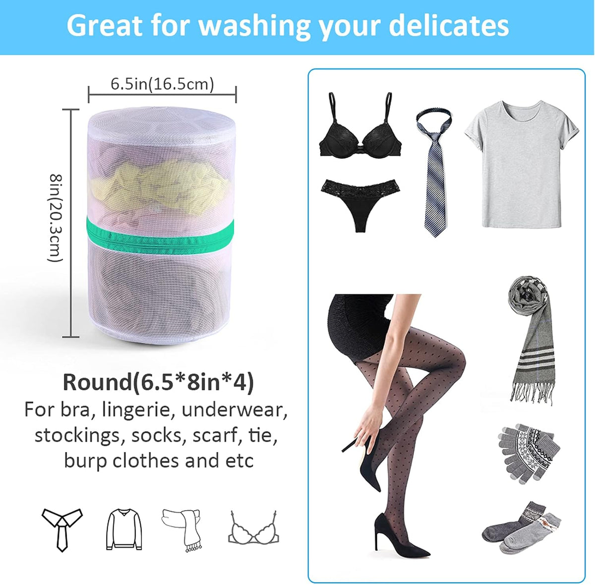 Mesh Laundry Bags for Delicates Durable Protective Wash Bags | Travel Storage Bags for Intimates Lingerie, 7PCS (1XXL, 1XL,1L,1M,1S,2 bra bags)