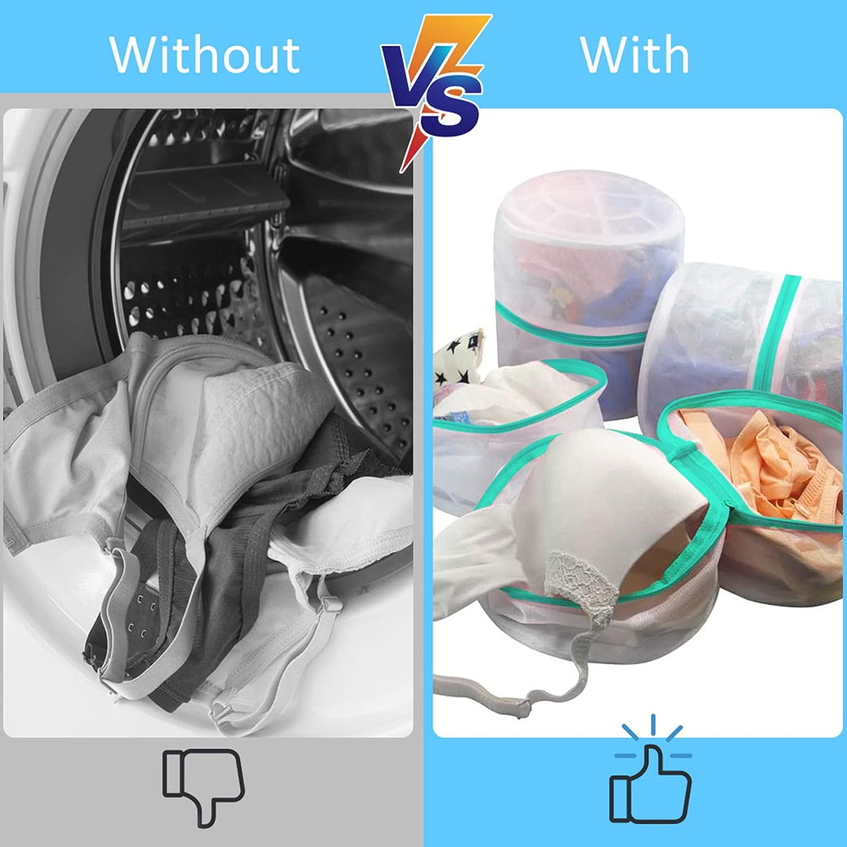 Mesh Laundry Bags for Delicates Durable Protective Wash Bags | Travel Storage Bags for Intimates Lingerie, 7PCS (1XXL, 1XL,1L,1M,1S,2 bra bags)