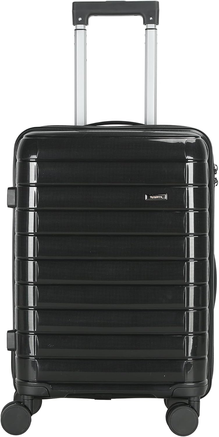 20 In Carry On Luggage with TSA Lock, 22x14x9 Airline Approved Hardside Suitcase, Lightweight PP Travel Luggage with 360° Silent Spinner Wheels, Anti-Burst Zipper for Business (Rose Chevron)