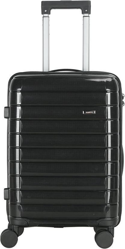 20 In Carry On Luggage with TSA Lock, 22x14x9 Airline Approved Hardside Suitcase, Lightweight PP Travel Luggage with 360° Silent Spinner Wheels, Anti-Burst Zipper for Business (Rose Chevron)