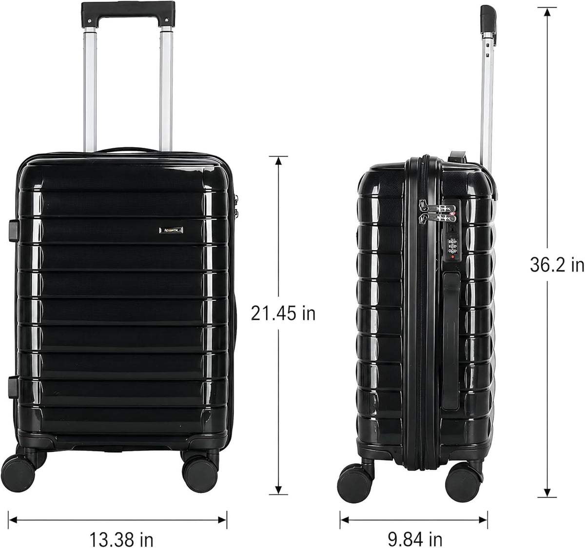 20 In Carry On Luggage with TSA Lock, 22x14x9 Airline Approved Hardside Suitcase, Lightweight PP Travel Luggage with 360° Silent Spinner Wheels, Anti-Burst Zipper for Business (Rose Chevron)