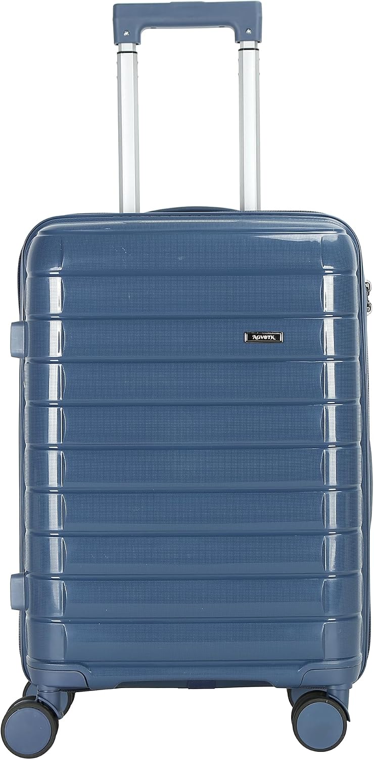 20 In Carry On Luggage with TSA Lock, 22x14x9 Airline Approved Hardside Suitcase, Lightweight PP Travel Luggage with 360° Silent Spinner Wheels, Anti-Burst Zipper for Business (Rose Chevron)