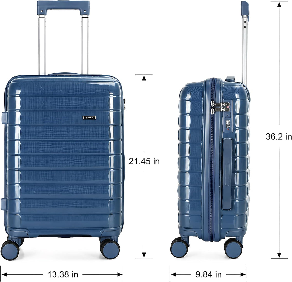 20 In Carry On Luggage with TSA Lock, 22x14x9 Airline Approved Hardside Suitcase, Lightweight PP Travel Luggage with 360° Silent Spinner Wheels, Anti-Burst Zipper for Business (Rose Chevron)