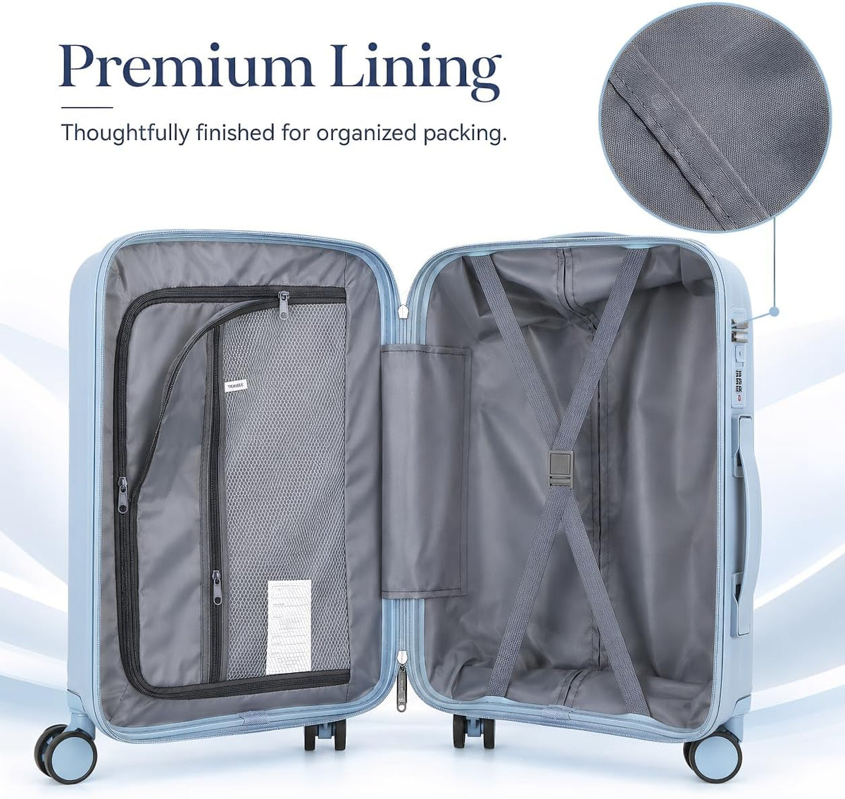 20 In Carry On Luggage with TSA Lock, 22x14x9 Airline Approved Hardside Suitcase, Lightweight PP Travel Luggage with 360° Silent Spinner Wheels, Anti-Burst Zipper for Business (Rose Chevron)