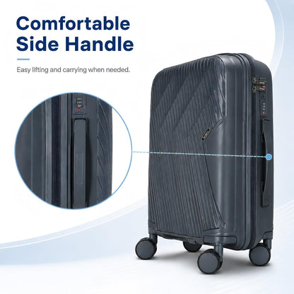 20 In Carry On Luggage with TSA Lock, 22x14x9 Airline Approved Hardside Suitcase, Lightweight PP Travel Luggage with 360° Silent Spinner Wheels, Anti-Burst Zipper for Business (Rose Chevron)