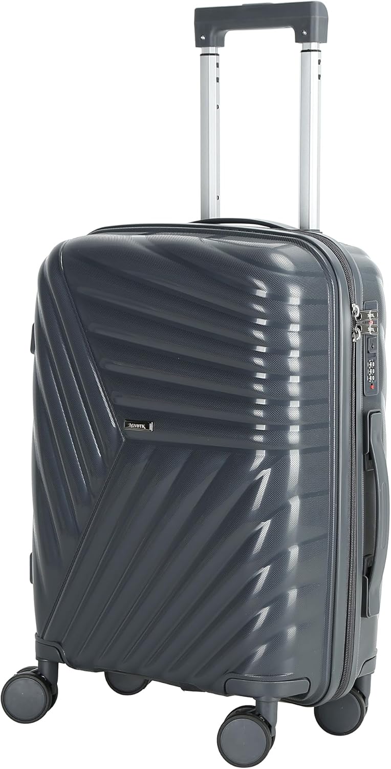 20 In Carry On Luggage with TSA Lock, 22x14x9 Airline Approved Hardside Suitcase, Lightweight PP Travel Luggage with 360° Silent Spinner Wheels, Anti-Burst Zipper for Business (Rose Chevron)