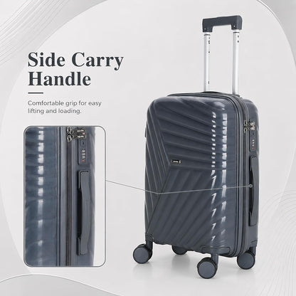 20 In Carry On Luggage with TSA Lock, 22x14x9 Airline Approved Hardside Suitcase, Lightweight PP Travel Luggage with 360° Silent Spinner Wheels, Anti-Burst Zipper for Business (Rose Chevron)