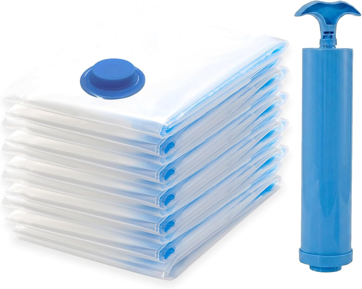 5 Pack Vacuum Storage Bags 40x60cm(15.7x23.6in) with Hand Pump, Airtight Reusable Vacuum Seal Space Saver Bags for Clothes, Bedding, Comforters, Pillows, Travel Dorm Closet Moving Storage