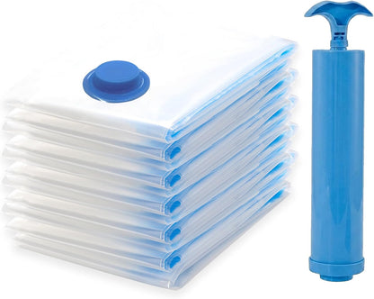 5 Pack Vacuum Storage Bags 40x60cm(15.7x23.6in) with Hand Pump, Airtight Reusable Vacuum Seal Space Saver Bags for Clothes, Bedding, Comforters, Pillows, Travel Dorm Closet Moving Storage