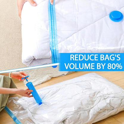 5 Pack Vacuum Storage Bags 40x60cm(15.7x23.6in) with Hand Pump, Airtight Reusable Vacuum Seal Space Saver Bags for Clothes, Bedding, Comforters, Pillows, Travel Dorm Closet Moving Storage