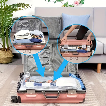 5 Pack Vacuum Storage Bags 40x60cm(15.7x23.6in) with Hand Pump, Airtight Reusable Vacuum Seal Space Saver Bags for Clothes, Bedding, Comforters, Pillows, Travel Dorm Closet Moving Storage