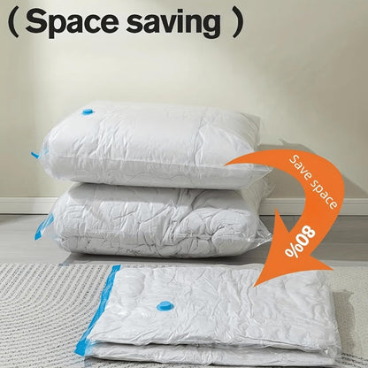 5 Pack Vacuum Storage Bags 40x60cm(15.7x23.6in) with Hand Pump, Airtight Reusable Vacuum Seal Space Saver Bags for Clothes, Bedding, Comforters, Pillows, Travel Dorm Closet Moving Storage