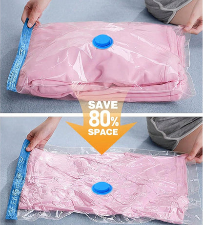 5 Pack Vacuum Storage Bags 40x60cm(15.7x23.6in) with Hand Pump, Airtight Reusable Vacuum Seal Space Saver Bags for Clothes, Bedding, Comforters, Pillows, Travel Dorm Closet Moving Storage