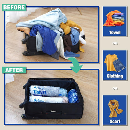 Travel Zipper Storage Bags, Travel Essentials Roll Up Compression Bags | Cruise Flight Accessories, fit Luggase Carryon Backpack, for Clothes, Waterproof, No Vacuum Needed