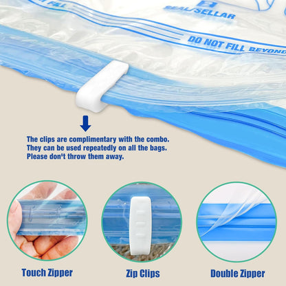 Travel Zipper Storage Bags, Travel Essentials Roll Up Compression Bags | Cruise Flight Accessories, fit Luggase Carryon Backpack, for Clothes, Waterproof, No Vacuum Needed