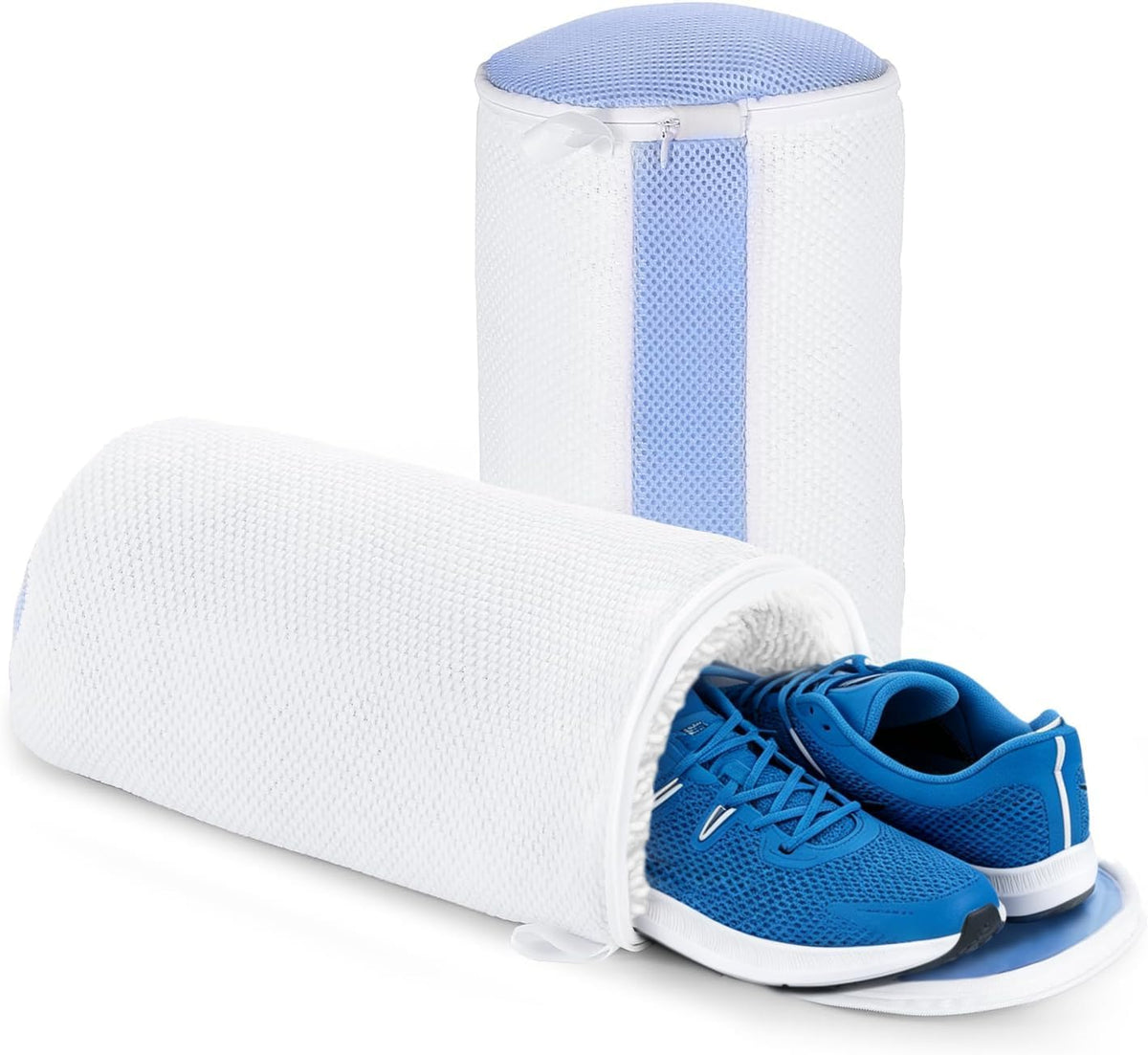 2Pcs Shoe Washing Machine Bags, Laundry Shoes Bag for Washer & Dryer, Reusable Shoe Cleaning Bag Fluffy Fiber Inside, Large Sneaker Tennis Laundry Bags for All Mudy Shoes, 7 x 13 Inches