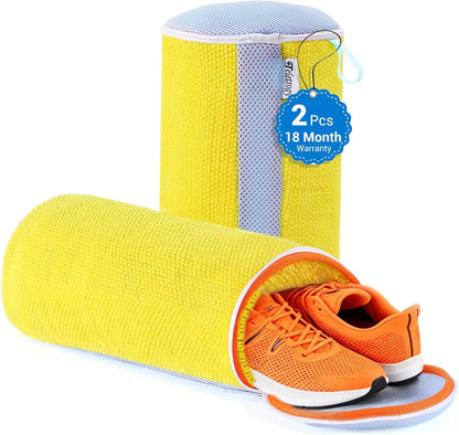 2Pcs Shoe Washing Machine Bags, Laundry Shoes Bag for Washer & Dryer, Reusable Shoe Cleaning Bag Fluffy Fiber Inside, Large Sneaker Tennis Laundry Bags for All Mudy Shoes, 7 x 13 Inches