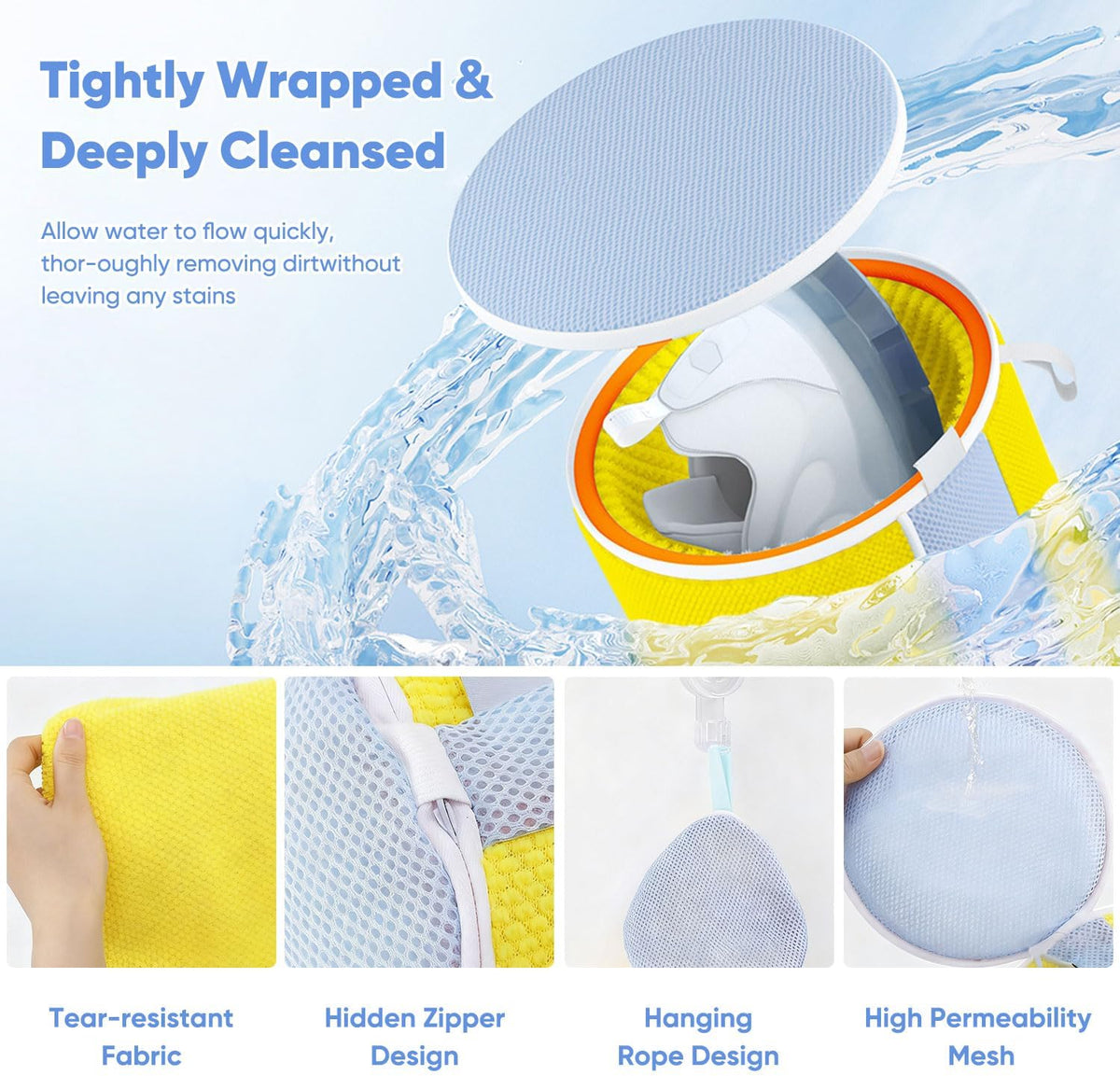 2Pcs Shoe Washing Machine Bags, Laundry Shoes Bag for Washer & Dryer, Reusable Shoe Cleaning Bag Fluffy Fiber Inside, Large Sneaker Tennis Laundry Bags for All Mudy Shoes, 7 x 13 Inches