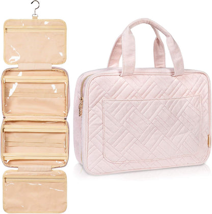 Hanging Travel Toiletry Bag for Women, Makeup Bag, Bathroom & Shower Organizer Kit for Accessories, Cosmetics, Travel Essentials