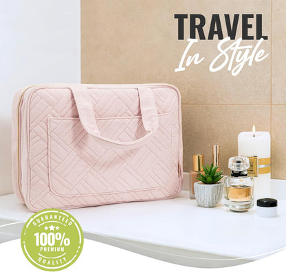 Hanging Travel Toiletry Bag for Women, Makeup Bag, Bathroom & Shower Organizer Kit for Accessories, Cosmetics, Travel Essentials