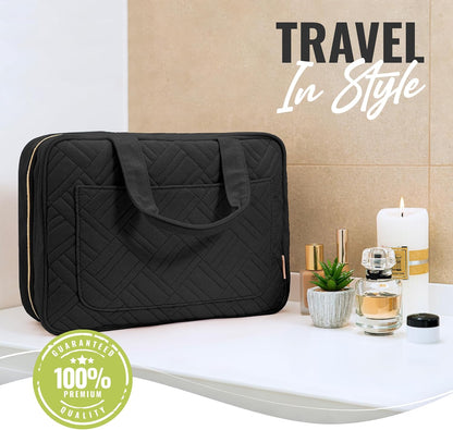 Hanging Travel Toiletry Bag for Women, Makeup Bag, Bathroom & Shower Organizer Kit for Accessories, Cosmetics, Travel Essentials