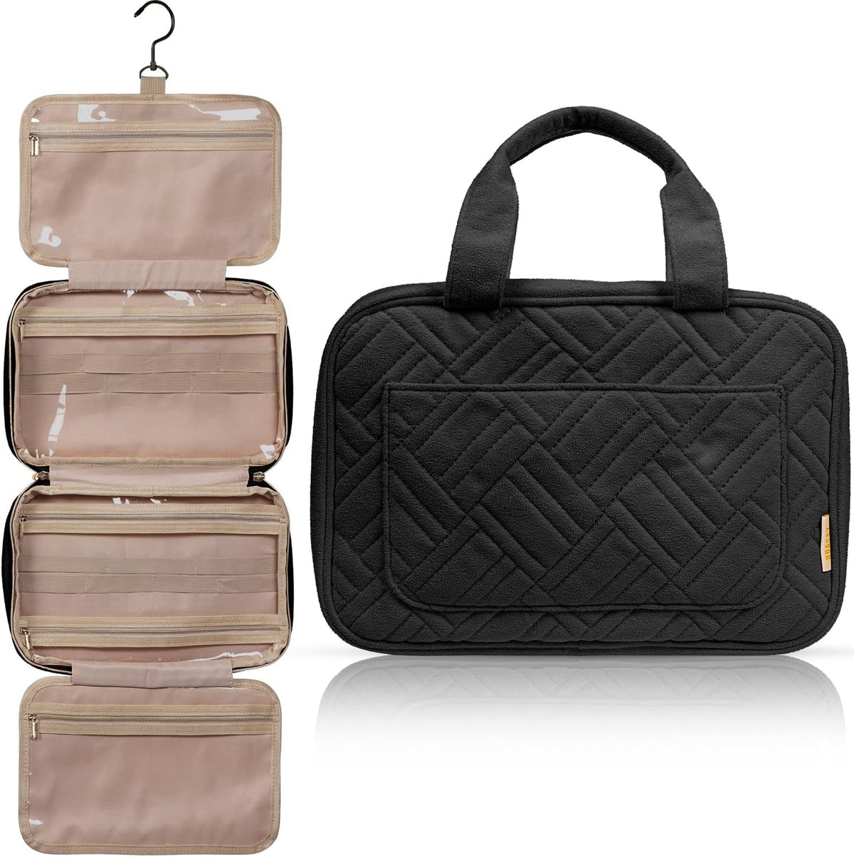 Hanging Travel Toiletry Bag for Women, Makeup Bag, Bathroom & Shower Organizer Kit for Accessories, Cosmetics, Travel Essentials