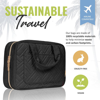 Hanging Travel Toiletry Bag for Women, Makeup Bag, Bathroom & Shower Organizer Kit for Accessories, Cosmetics, Travel Essentials
