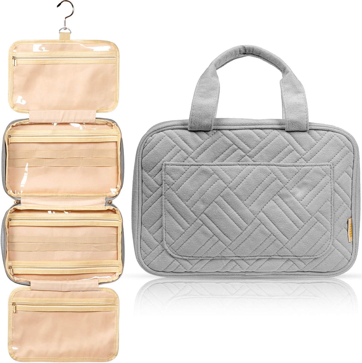 Hanging Travel Toiletry Bag for Women, Makeup Bag, Bathroom & Shower Organizer Kit for Accessories, Cosmetics, Travel Essentials
